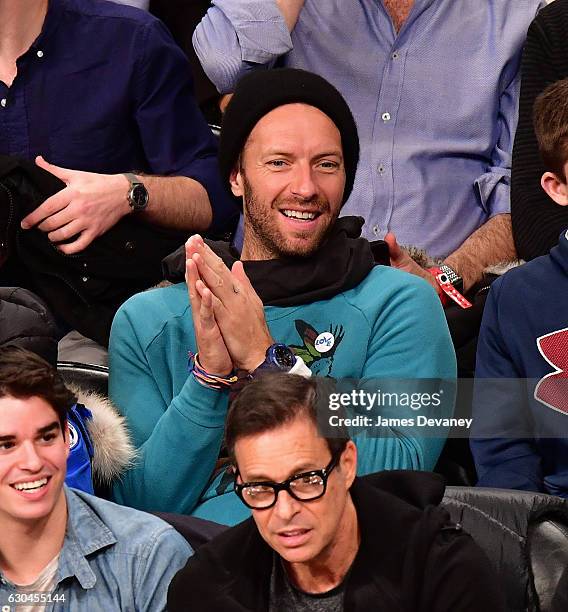 Chris Martin attends Golden State Warriors Vs. Brooklyn Nets game at Barclays Center on December 22, 2016 in New York City.