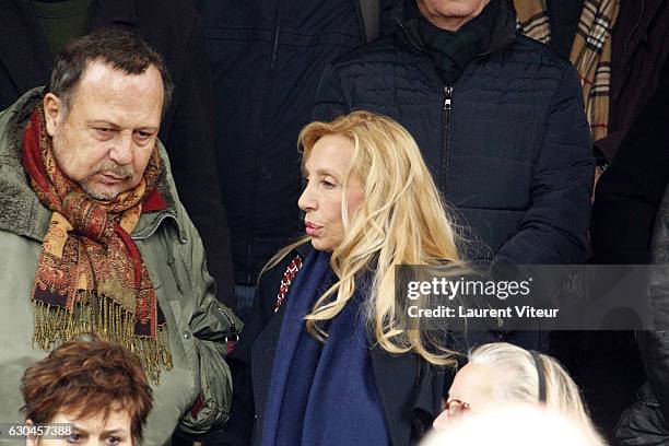 Sylvie Elias, mother of Sarah Marshall, attends the funeral of French actress Michele Morgan, who died aged 96, at Church Saint-Pierre de Neuilly sur...