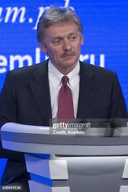 Russian Presidential Spokesman Dmitry Peskov attends annual news conference held by Russia's President Vladimir Putin, at Moscow's World Trade...