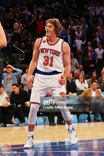 Ron Baker of the New York Knicks in action against the Orlando Magic at Madison Square Garden on December 22, 2016 in New York City. Knicks defeated...