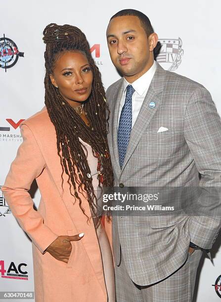 Michael Sterling and Eva Marcille attend the 9th Annual Celebration 4 Cause at King Plow Arts Center on December 22, 2016 in Atlanta, Georgia.