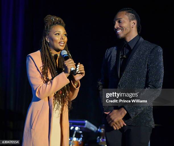 Eva Marcille and Clay West At the 9th annual Celeration 4 A Cause at King Plow Arts Center on December 22, 2016 in Atlanta, Georgia.