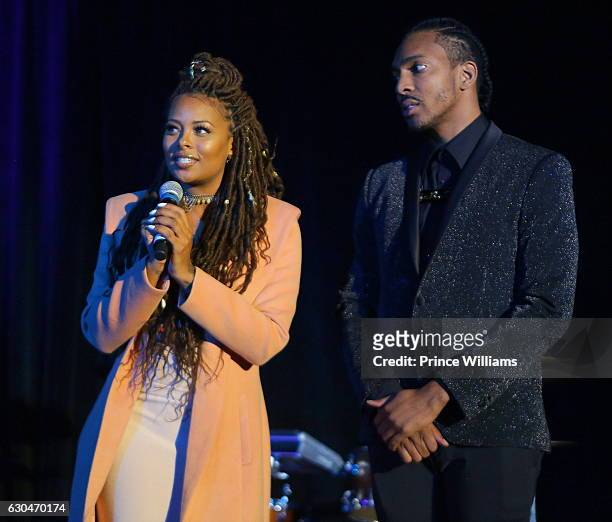 Eva Marcille and Clay West At the 9th annual Celeration 4 A Cause at King Plow Arts Center on December 22, 2016 in Atlanta, Georgia.