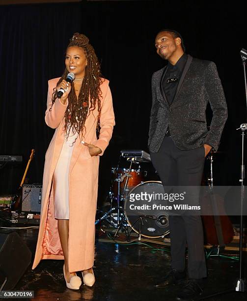 Eva Marcille and Clay West At the 9th annual Celeration 4 A Cause at King Plow Arts Center on December 22, 2016 in Atlanta, Georgia.