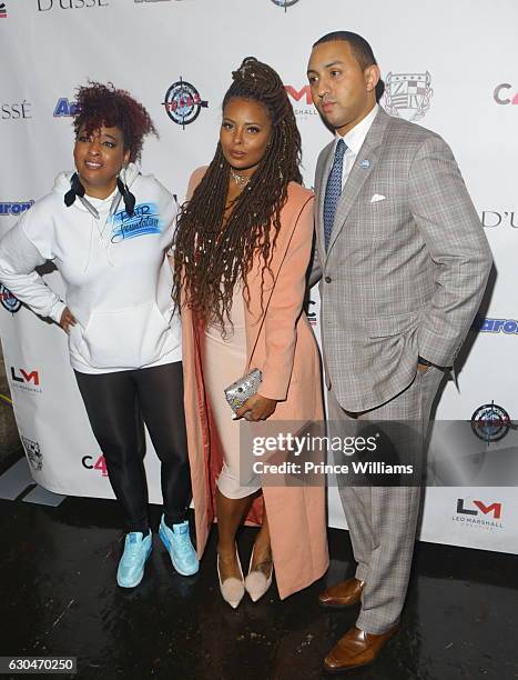 Michael Sterling and Eva Marcille attend the 9th Annual Celebration 4 Cause at King Plow Arts Center on December 22, 2016 in Atlanta, Georgia.