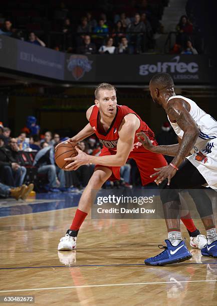 Singler of the Raptors 905 handles the ball against the Westchester Knicks on December 23, 2016 at the Westchester County Center in White Plains, New...