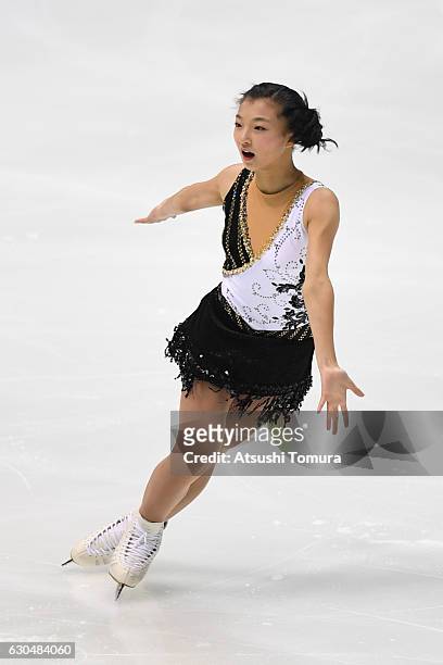 Kaori Sakamoto of Japan competes in the Ladies short program during the Japan Figure Skating Championships 2016 on December 24, 2016 in Kadoma, Japan.