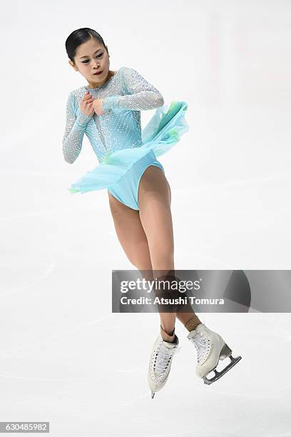 Satoko Miyahara of Japan competes in the Ladies short program during the Japan Figure Skating Championships 2016 on December 24, 2016 in Kadoma,...