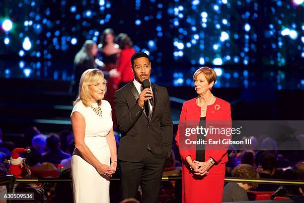Kathryn Barger, Brian White and Janice Hahn attend the 57th Annual LA County Holiday Celebration at Dorothy Chandler Pavilion on December 24, 2016 in...