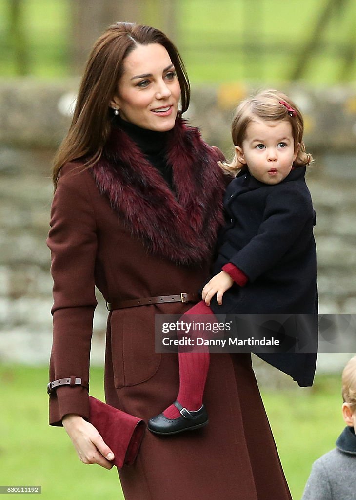 The Middleton Family Attend Church On Christmas Day