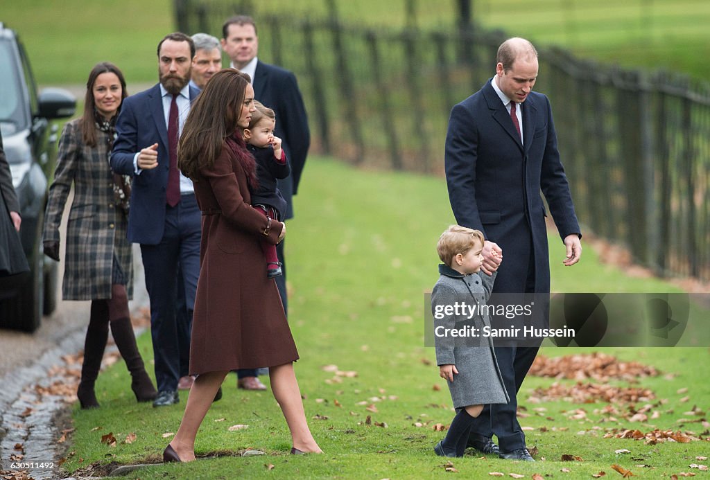The Middleton Family Attend Church On Christmas Day