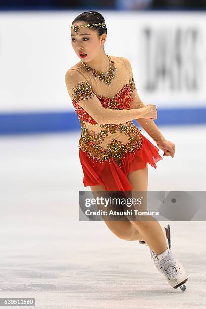Wakaba Higuchi of Japan competes in the Ladies free skating during the Japan Figure Skating Championships 2016 on December 25, 2016 in Kadoma, Japan.