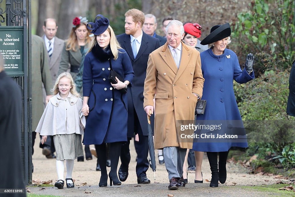 The Royal Family Attend Church On Christmas Day