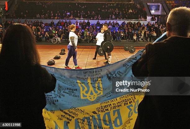 Disabled Ukrainian soldiers,who were injured and became disabled during the fightings with pro-Russian separatists in eastern Ukraine,take a part at...