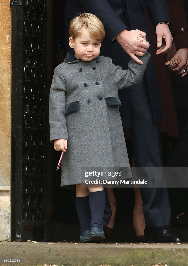 The Royal Family Attend Church On Christmas Day