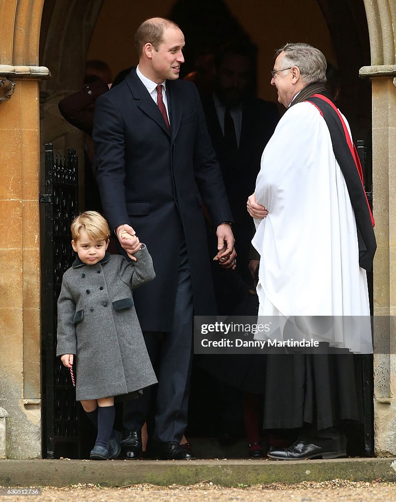 The Royal Family Attend Church On Christmas Day