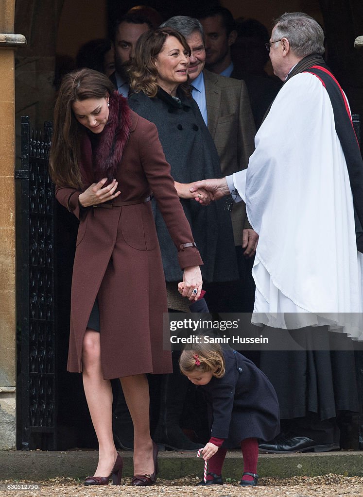 The Middleton Family Attend Church On Christmas Day