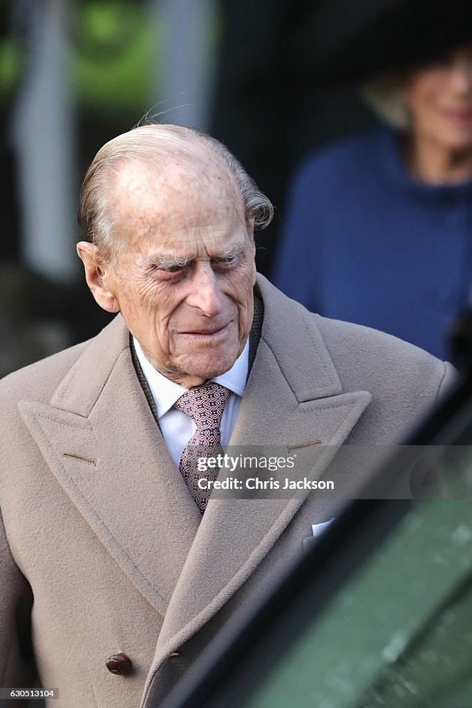 The Royal Family Attend Church On Christmas Day