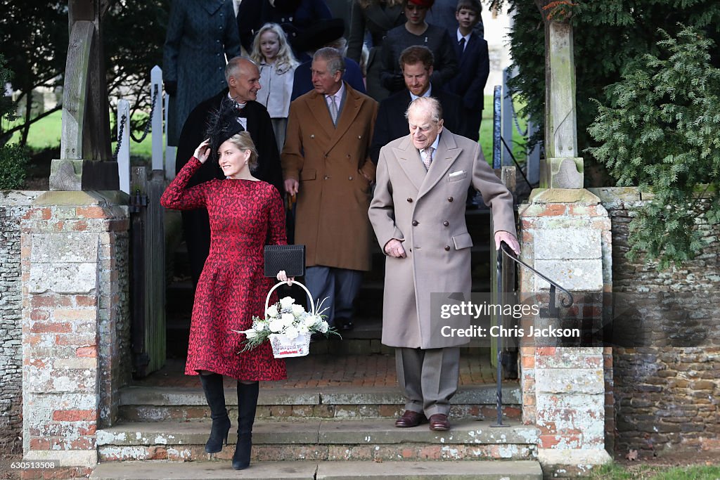 The Royal Family Attend Church On Christmas Day