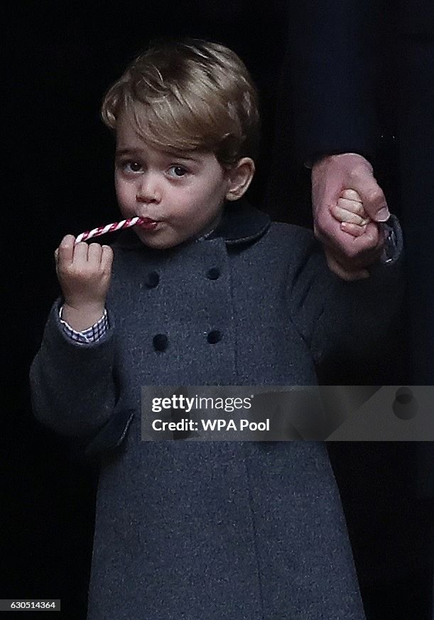 The Royal Family Attend Church On Christmas Day