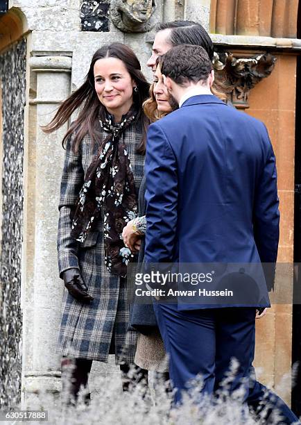 Pippa Middleton attends a Christmas Day service at St. Marks Church on December 25, 2016 in Englefield, England.