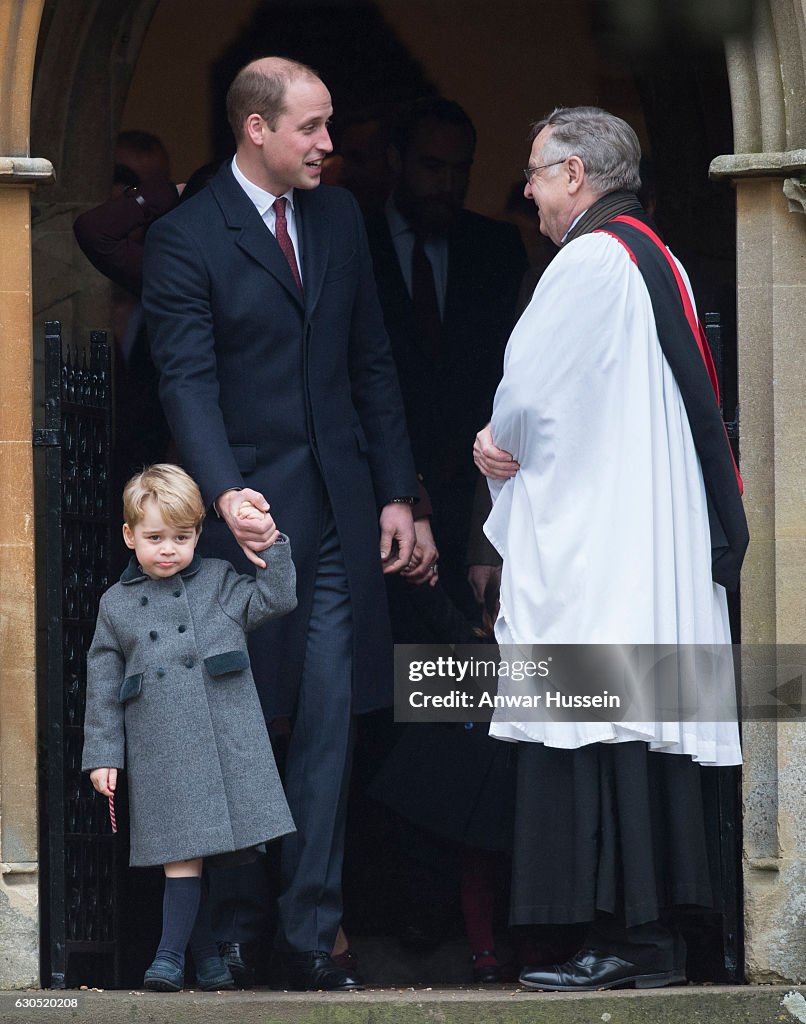 The Middleton Family Attend Church On Christmas Day