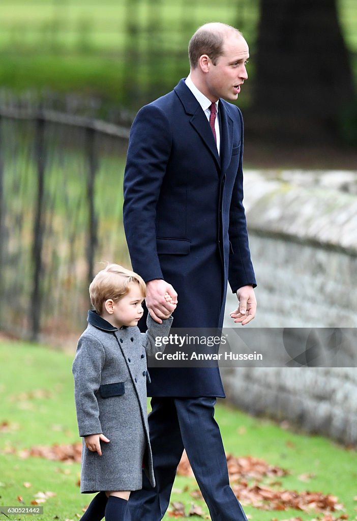 The Middleton Family Attend Church On Christmas Day