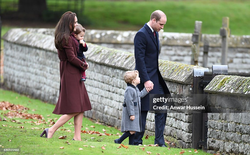 The Middleton Family Attend Church On Christmas Day