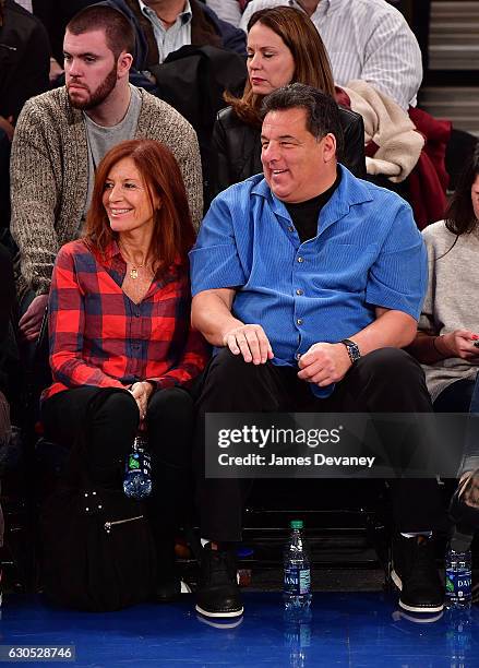 Laura Schirripa and Steve Schirripa attend Boston Celtics Vs. New York Knicks game at Madison Square Garden on December 25, 2016 in New York City.