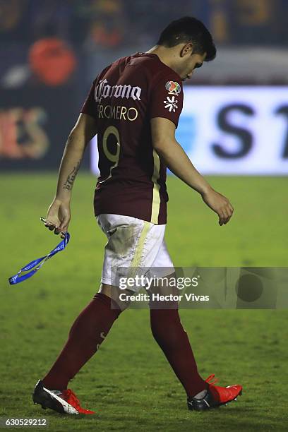 Silvio Romero of America leaves the field after the Final second leg match between Tigres UANL and America as part of the Torneo Apertura 2016 Liga...