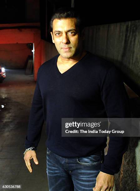 Salman Khan at the special screening of movie 'Dangal' at Light Box, Mumbai.