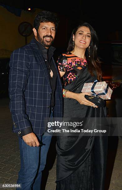 Kabir Khan with his wife Mini Mathur during a party hosted by filmmaker Shrishti Arya in Mumbai.