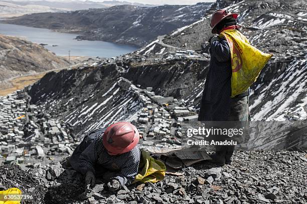 Miners work under hard conditions at gold mines in La Rinconada, the highest permanent settlement in the world, in Puno, Peru on November 1, 2016....