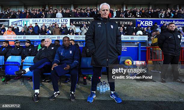 Ipswich Town Manager Mick McCarthy looks on during the Sky Bet Championship match between Ipswich Town and Fulham at Portman Road on December 26,...