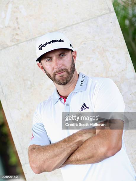 Dustin Johnson of the United States poses for a portrait during round two of the Hero World Challenge at Albany, The Bahamas on December 2, 2016 in...