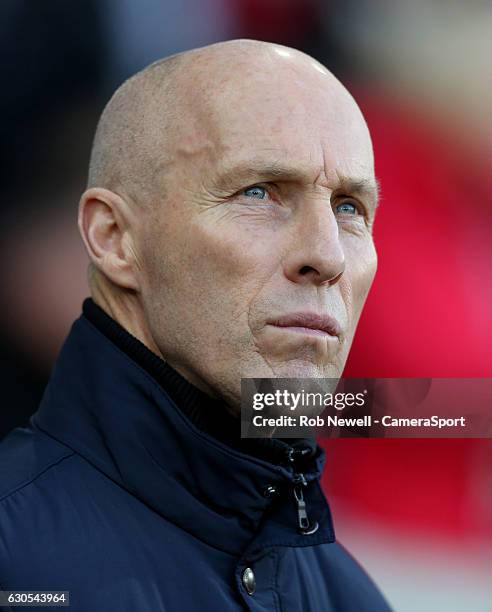 Swansea City manager Bob Bradley during the Premier League match between Swansea City and West Ham United at Liberty Stadium on December 26, 2016 in...