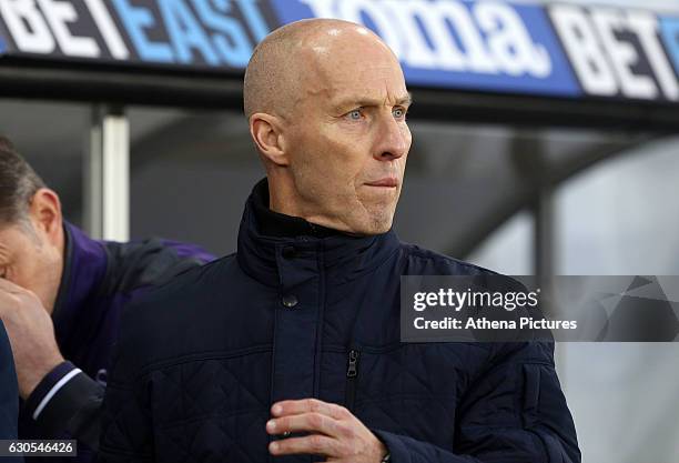 Swansea Citys head coach Bob Bradley during the Premier League match between Swansea City and West Ham United at The Liberty Stadium on December 26,...