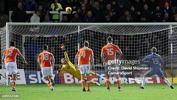 Hartlepool United's Lewis Alessandra skies his penalty and ends any hopes of a Hartlepool United comeback during the Sky Bet League Two match between...