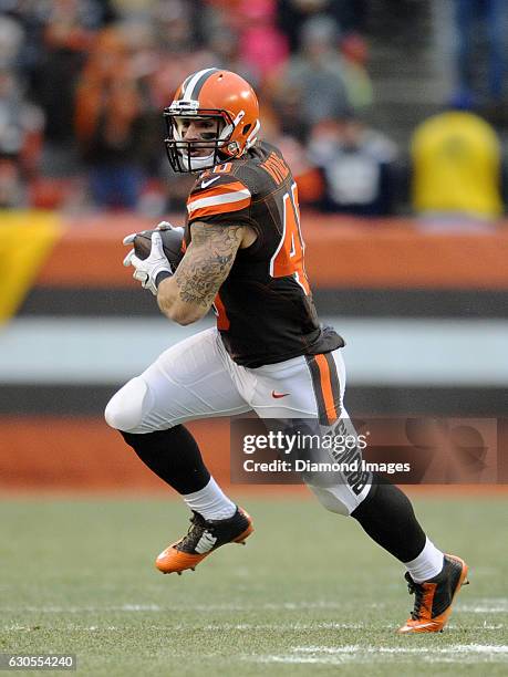 Fullback Danny Vitale of the Cleveland Browns carries the ball downfield during a game against the San Diego Chargers on December 24, 2016 at...