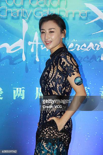 Chinese trampoline gymnast He Wenna attends the V Love Foundation Charity Gala Dinner on December 26, 2016 in Beijing, China.