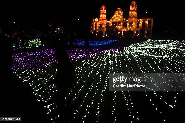 Visitors enjoyed the Festival of Lights in Kaliurang, Yogyakarta, Indonesia on December 26, 2016. This events to attract tourists both domestic and...