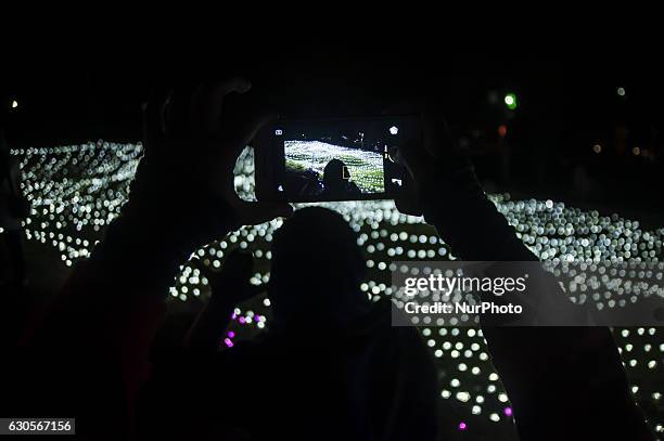Visitors enjoyed the Festival of Lights in Kaliurang, Yogyakarta, Indonesia on December 26, 2016. This events to attract tourists both domestic and...