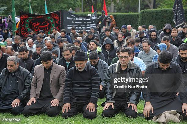 October 9 Toronto, Ontario, Canada --- Pakistani Shiite Muslims perform namaz during the holy month of Muharram to commemorate the death of the third...