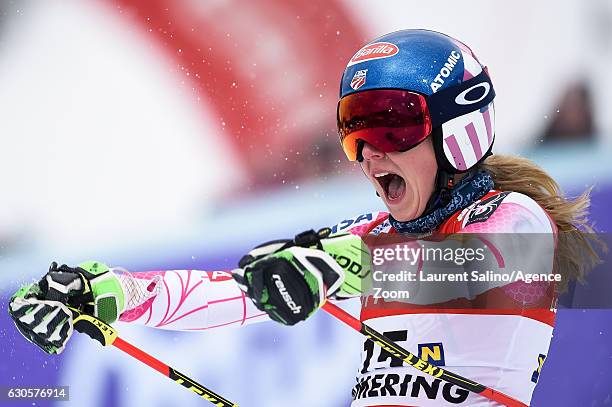 Mikaela Shiffrin of USA takes 1st place during the Audi FIS Alpine Ski World Cup Women's Giant Slalom on December 27, 2016 in Semmering, Austria