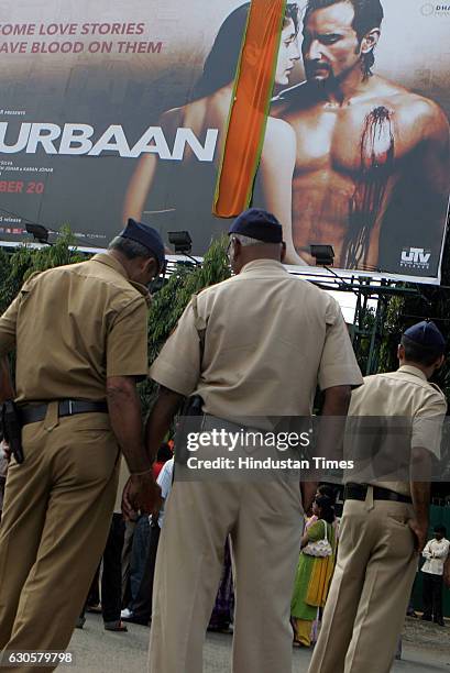 Protests and Demonstration - Shiv Sena Vidhan sabha Mahila Aaghadi protesting aginst Kurbaan film Vulgar Poster at JVPD circle Juhu.
