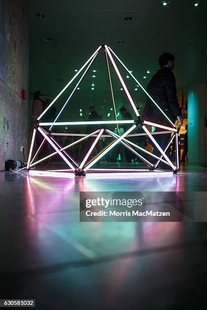 Sculpture is placed in the hall of the 33rd Chaos Communication Congress on its opening day on December 27, 2016 in Hamburg, Germany. The annual...