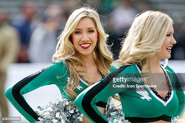 Member of the North Texas Dance team participates in pregame ceremonies prior to the Zaxby's Heart of Dallas Bowl between the Army West Point Black...