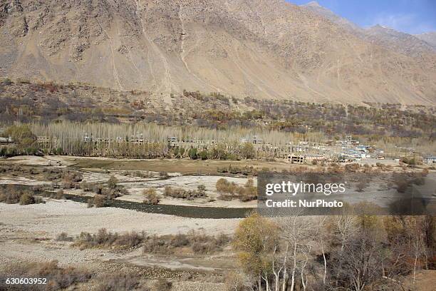 View of spectacular scenery Shuhada District, one of the 29 districts of Badakhshan Province in eastern Afghanistan on 28 December 2016. This region...