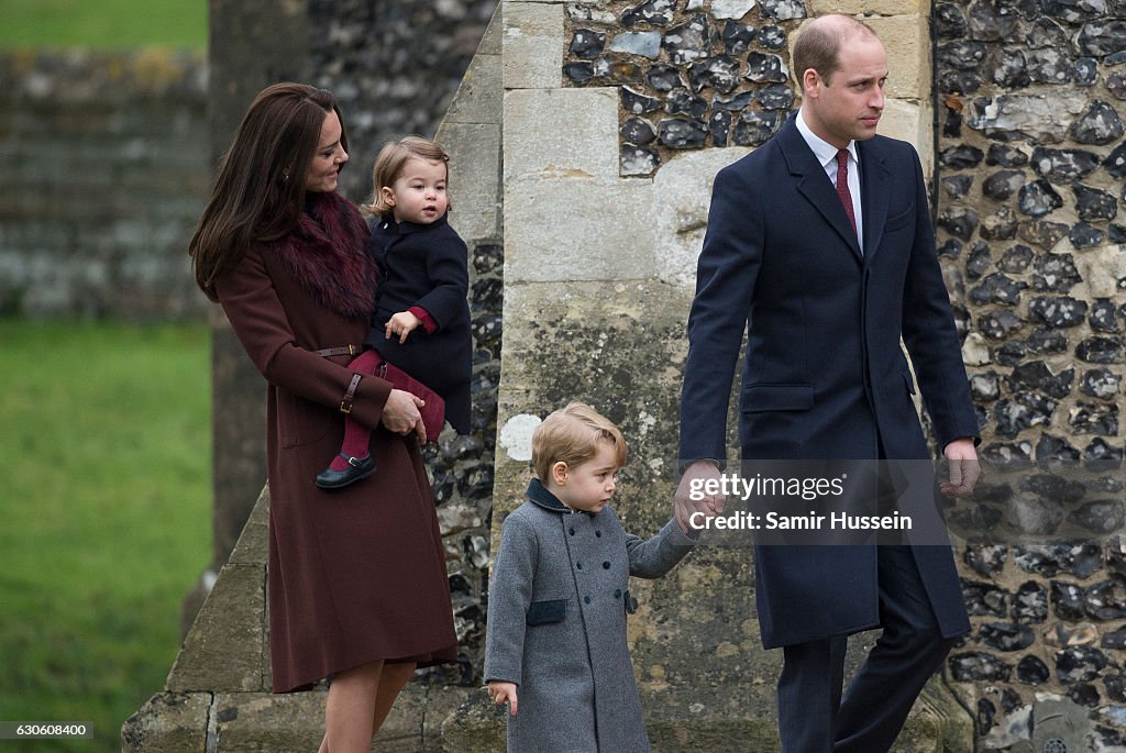 The Middleton Family Attend Church On Christmas Day