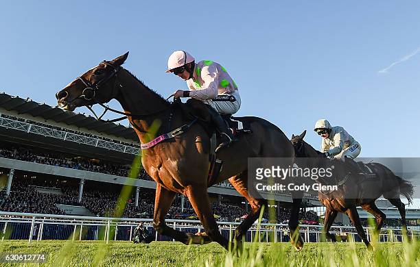 Dublin , Ireland - 28 December 2016; Vroum Vroum Mag, with Ruby Walsh up, on their way to winning The Squared Financial Christmas Hurdle ahead of...